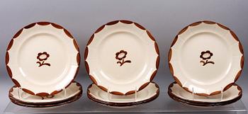 MATTALLRIKAR, 12 st, "Pyro Brun", Wilhelm Kåge, Gustavsberg. Modell nr 156.