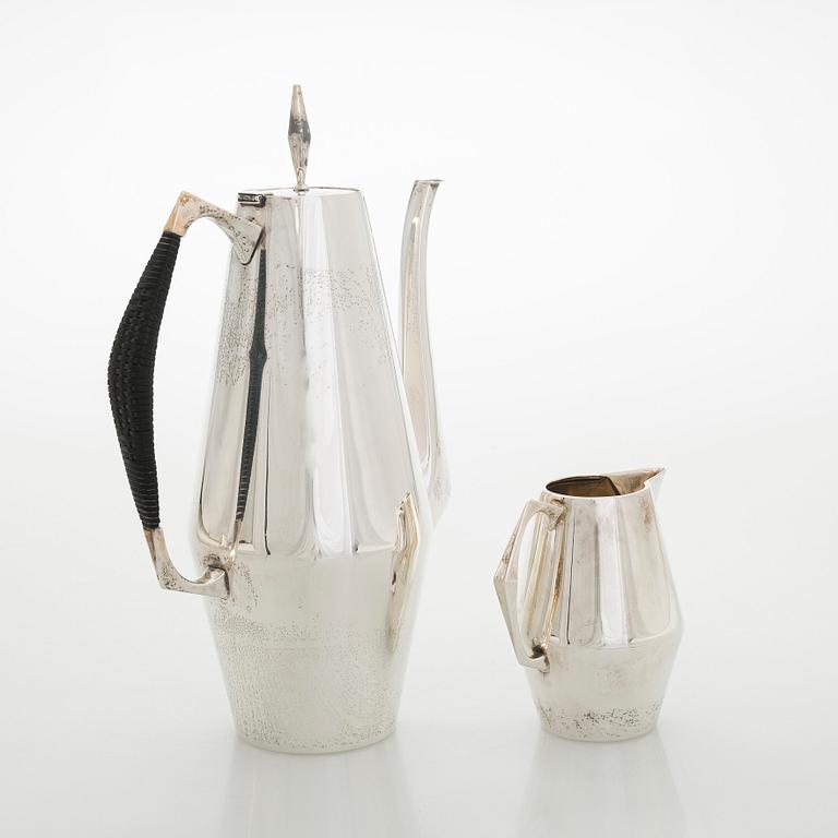 John Prip, a three-piece ‘The Diamond’ sterling silver coffee set for  Reed & Barton, c. 1960s.