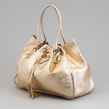 VÄSKA, "Nappa Leather Drawstring Tote", Prada.