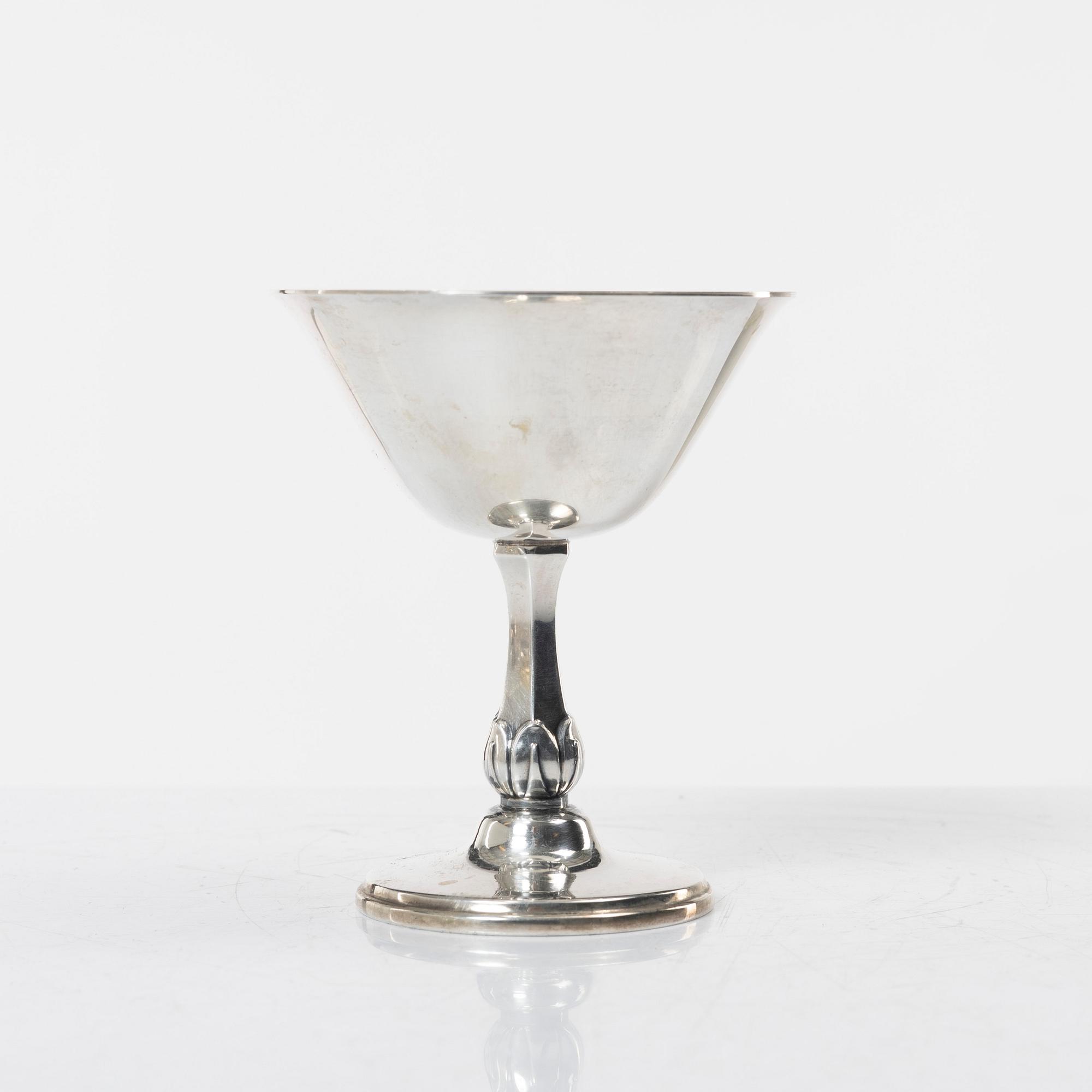 Cocktail glasses, 10 pcs, silver, MGAB, Uppsala 1955-1962.