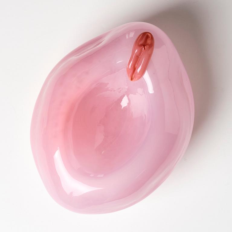 Åsa Jungnelius, a unique "Sculpture Pink" glass sculpture, Kosta Boda, Sweden, 2009.
