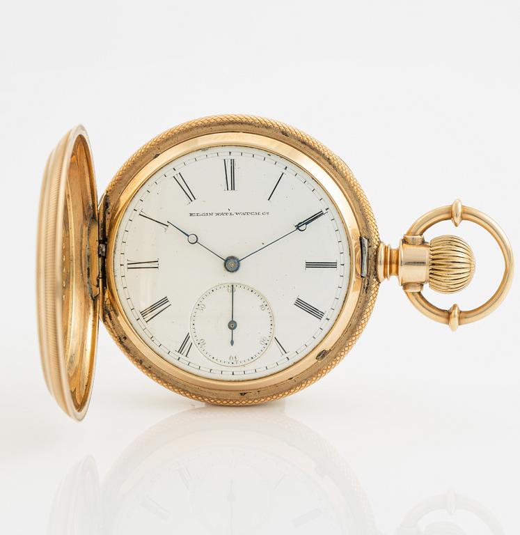 Elgin, pocket watch, hunter, 51,5 mm.