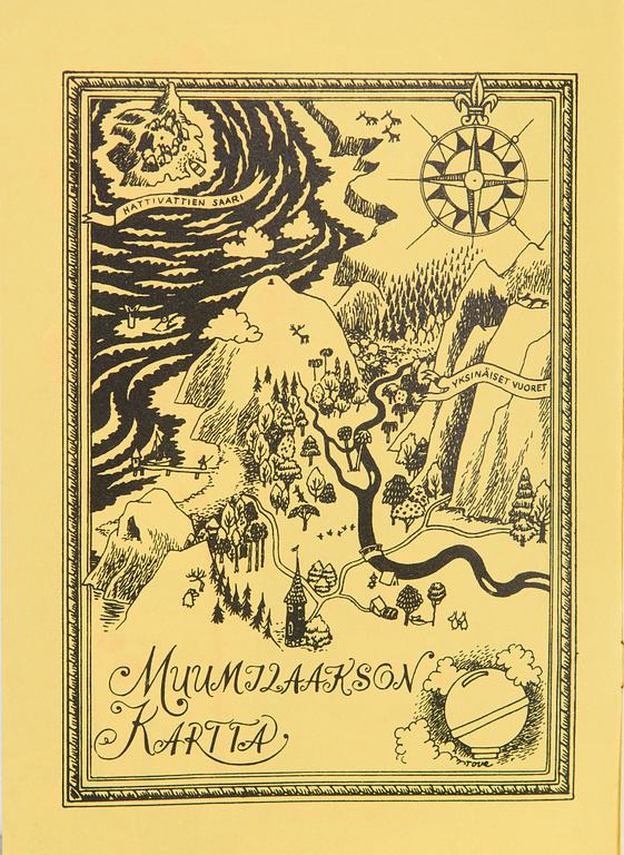 Tove Jansson, Booklet, A Tale of Moomintroll for Suomen Yhdyspankki, Helsinki 1956.