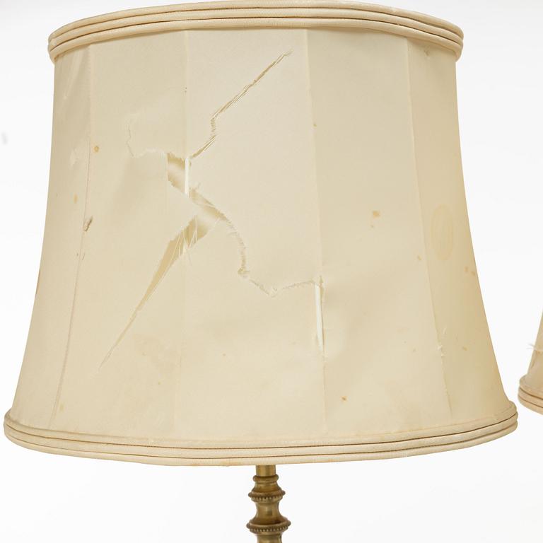 Einar Bäckströms Metallvarufabrik, bordslampor, ett par, modell 5510, Malmö, 1900-talets mitt.