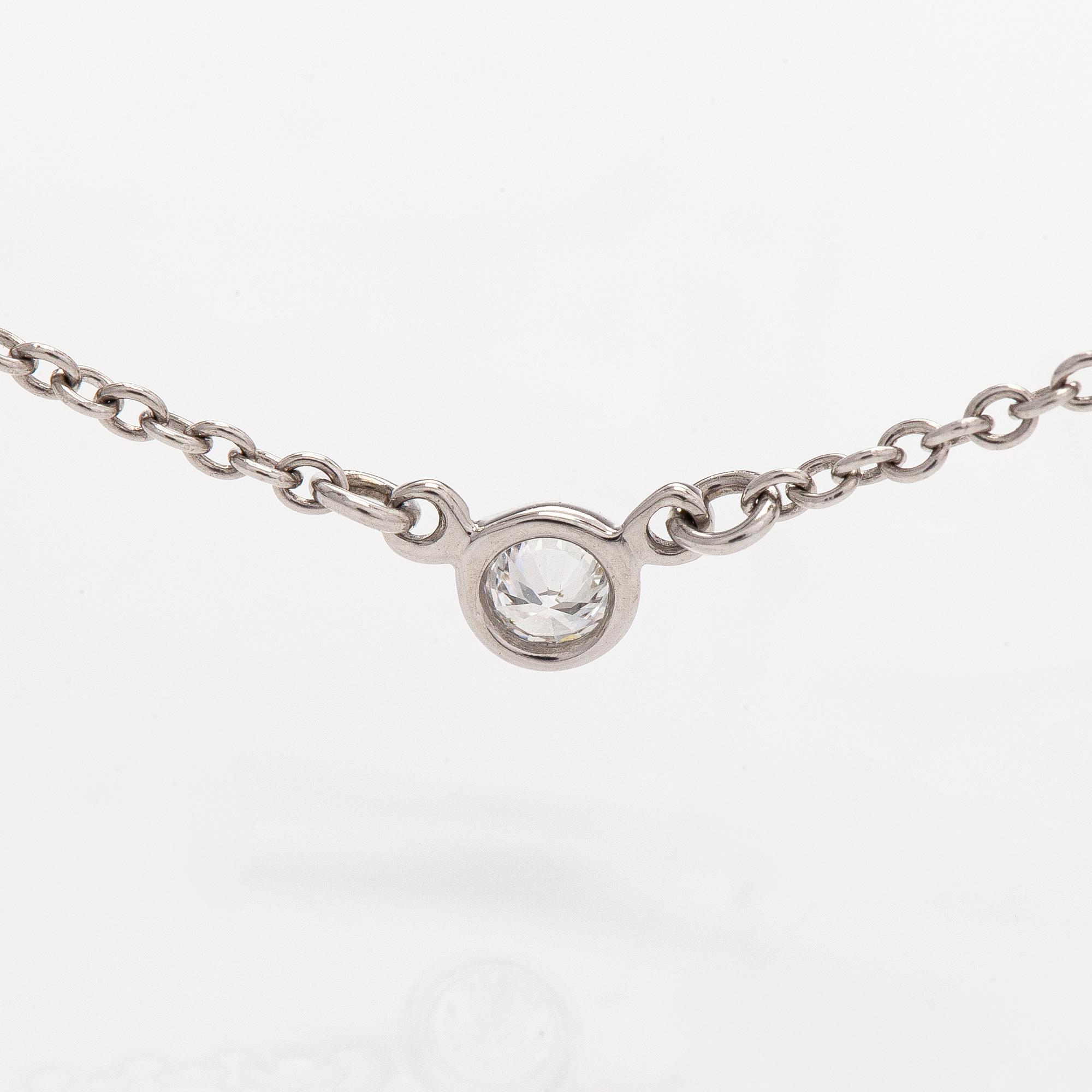 Tiffany & Co, Elsa Peretti, a platinum necklace, "Diamonds by the Yard",with a diamond approx. 0.05 ct.