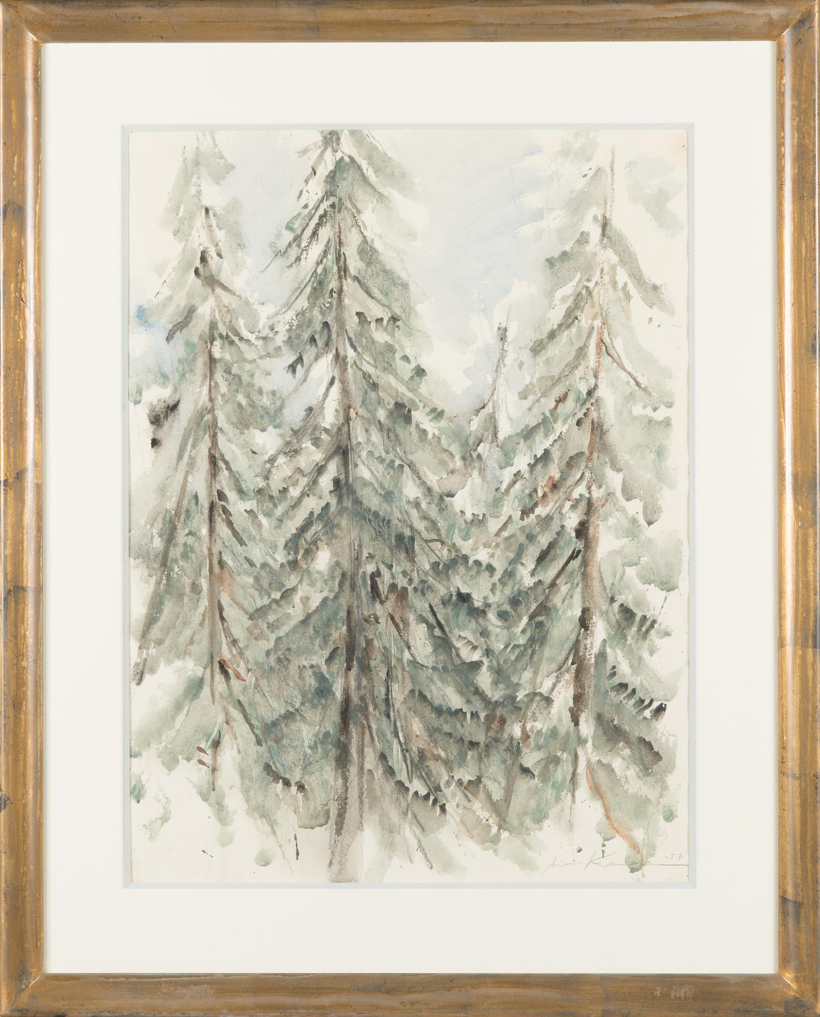 Aimo Kanerva, watercolour, signed and dated-57.