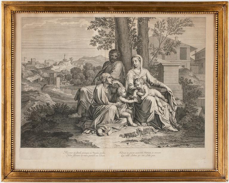 GRAVYRER, 4 st, bland annat efter bland annat Francesco Bortolozzi och Nicolas Poussin, 17/1800-tal.