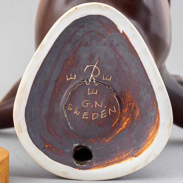 GUNNAR NYLUND, a stoneware sculpture of a gazelle's head, Rörstrand, Sweden.