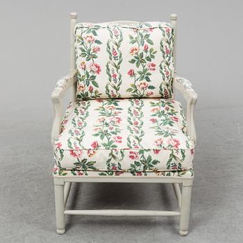 A Gustavian style armchairs, late 20th century.