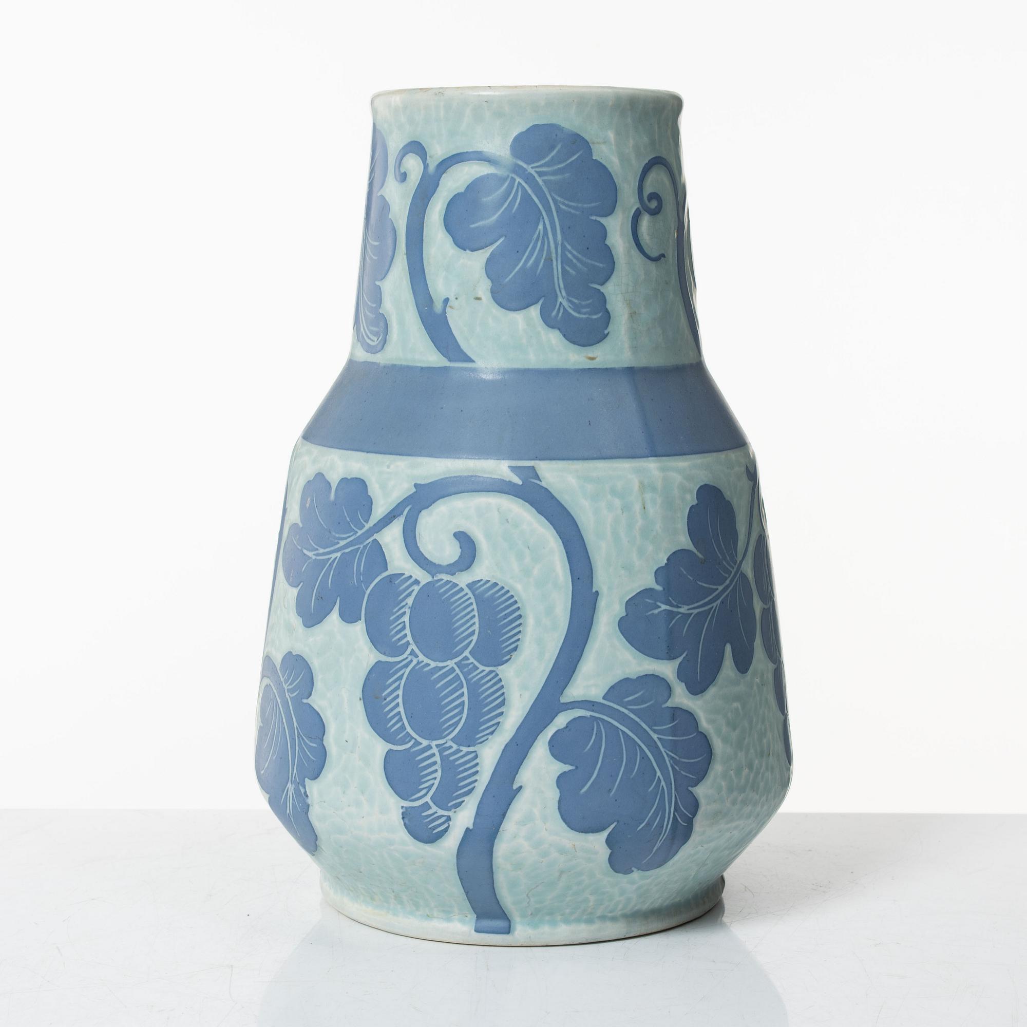 Josef Ekberg, a 'Sgraffito' earthenware vase, Gustavsberg 1922.