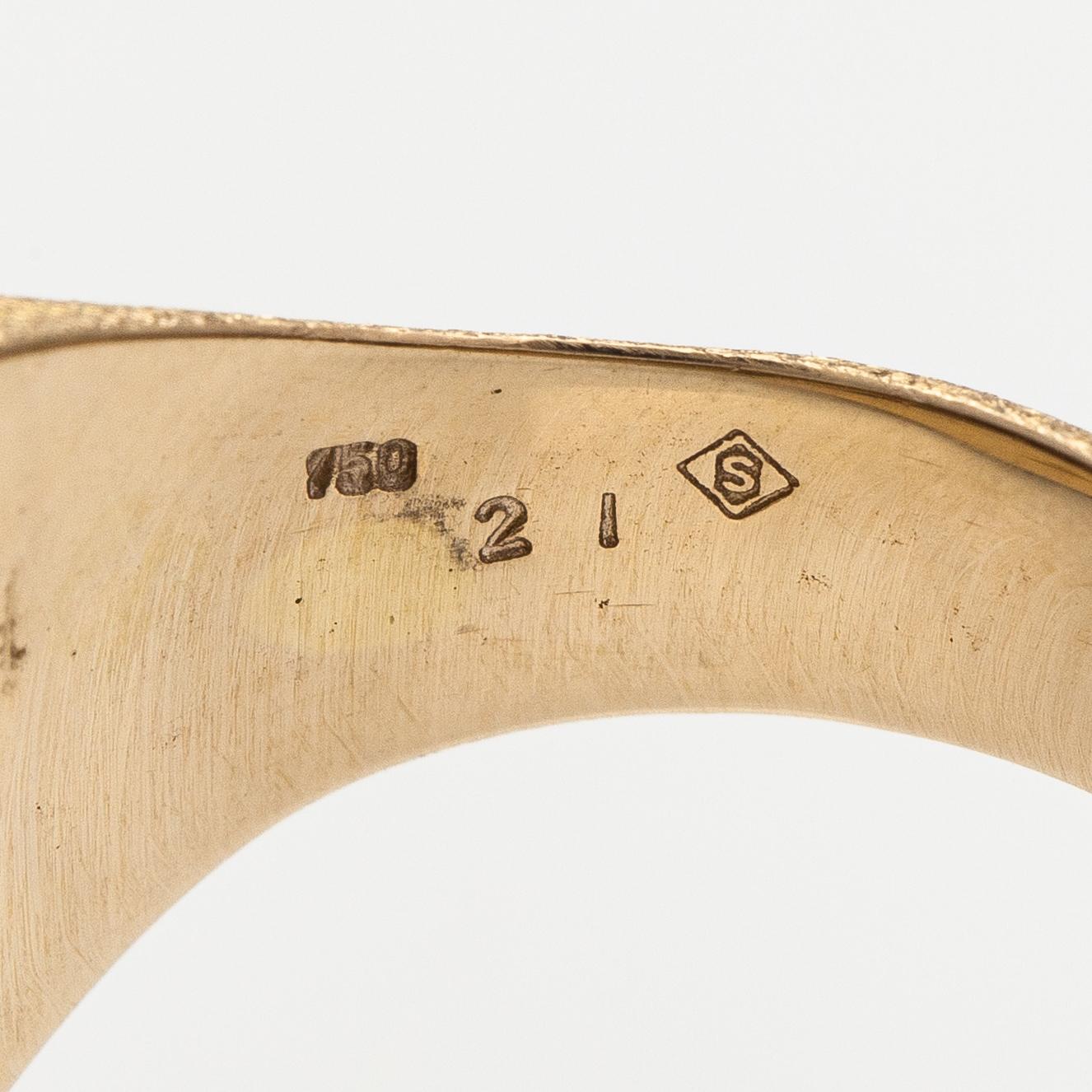 H Stern, Sormus "Golden stone", 18K kultaa ja timantteja n. ct 1.93 yht.