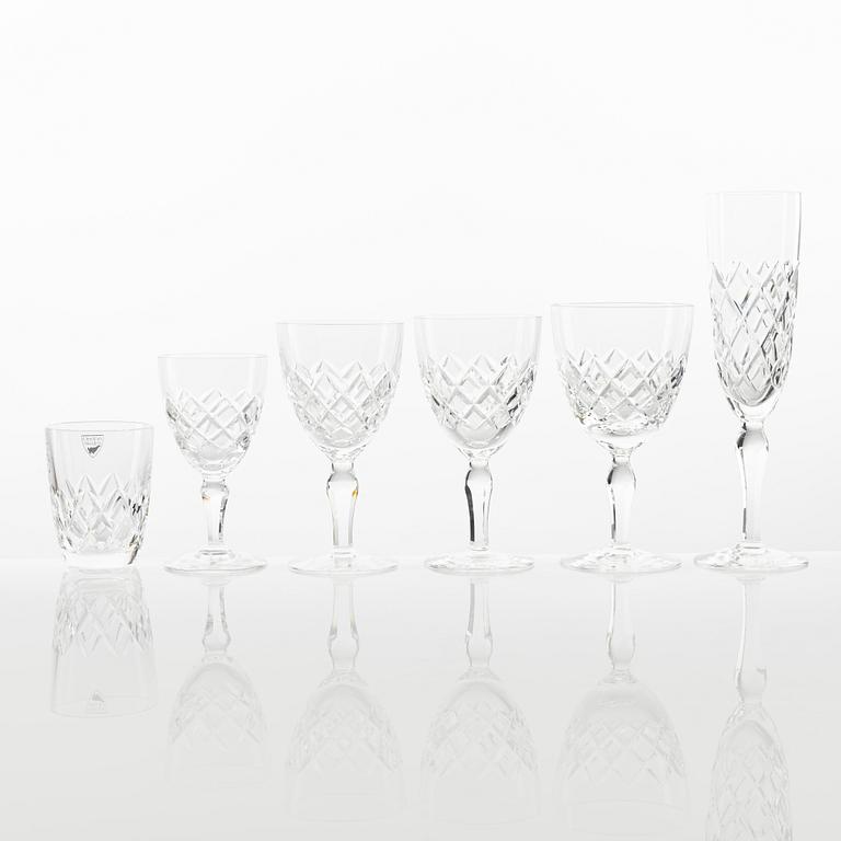 Gunnar Cyrén, a 'Karolina' 194-pice glass service, Orrefors, Sweden,