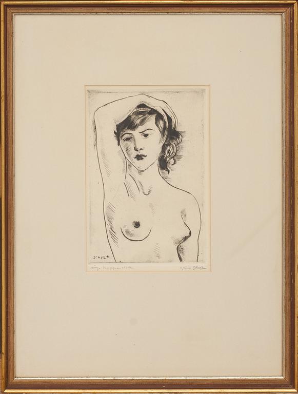 JULES SCHYL, kopparstick, signerad, även daterad 41 i plåten.