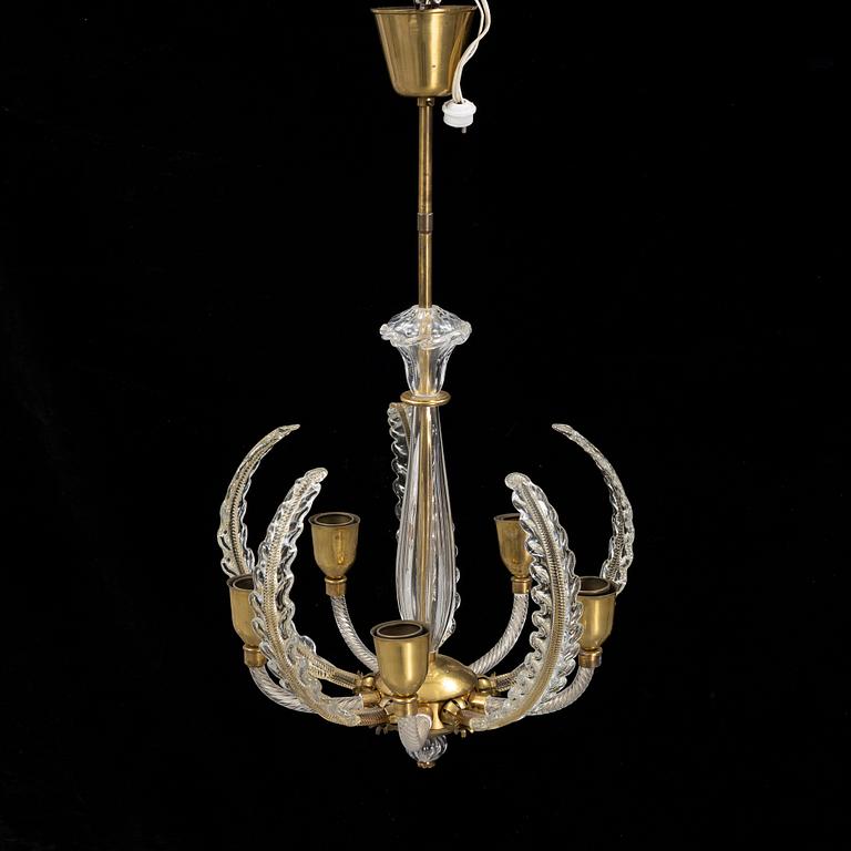 Orrefors, a glass ceiling light, mid 20th Century.