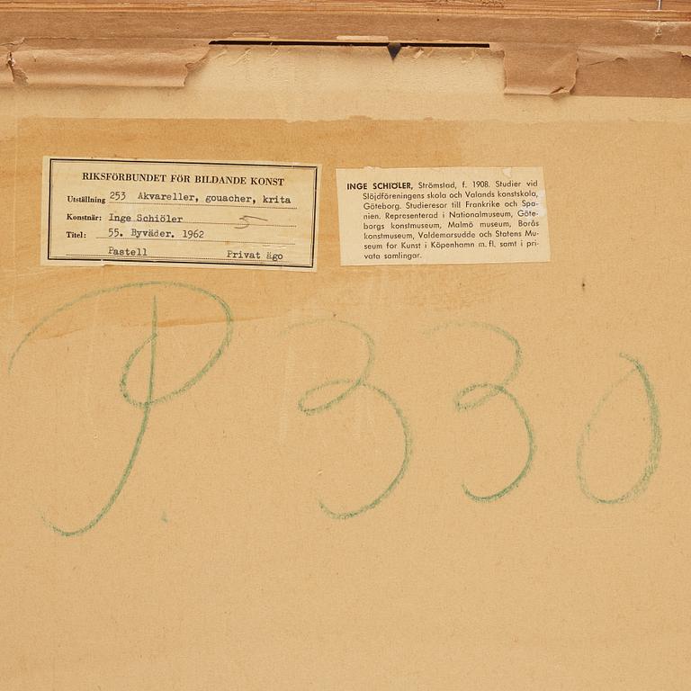 Inge Schiöler, pastel, signed and dated 1962.