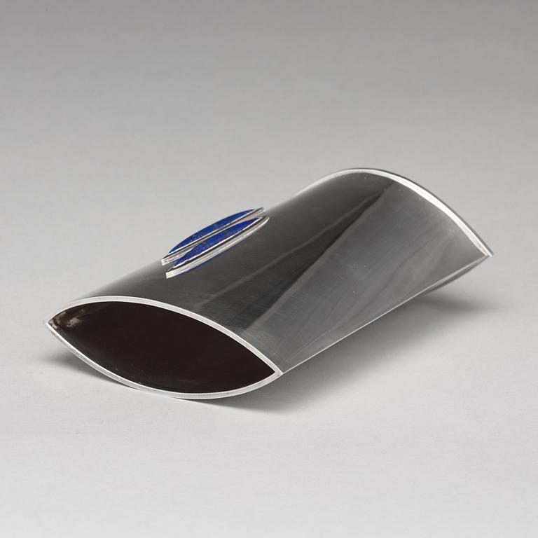 Theresia Hvorslev, a sterling silver vase with lapis lazuli, Lidköping, Sweden 2003.