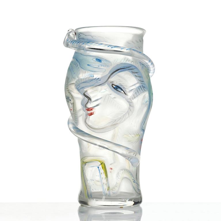 Ulrica Hydman-Vallien, a glass vase, Kosta Boda, Sweden 1988.