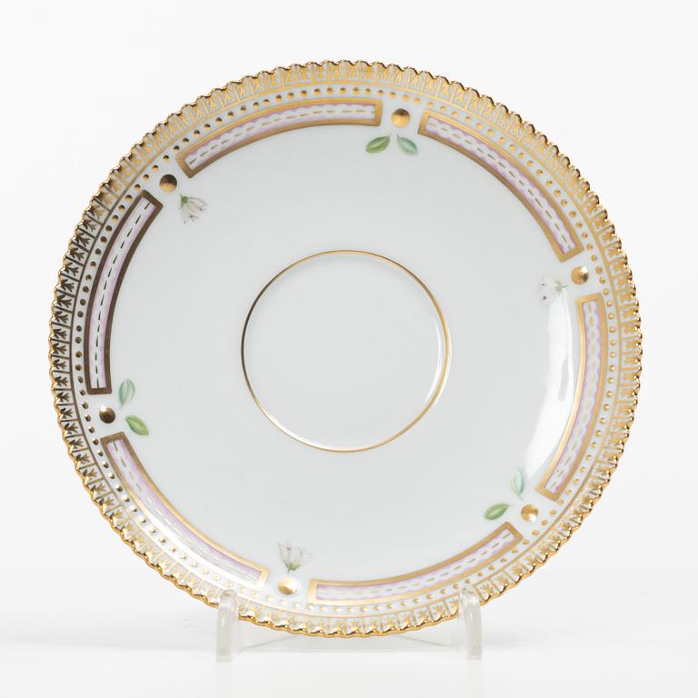 Royal Copenhagen, a 'Flora Danica' tea cup and saucer, Royal Copenhagen, Denmark, 1953.