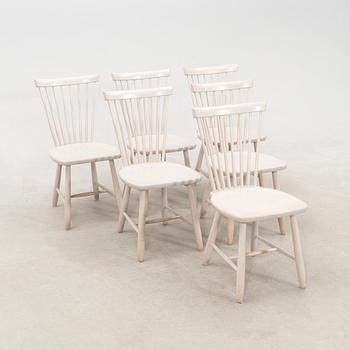 Carl Malmsten, 6 "Lilla Åland" chairs by Stolab, late 20th century.