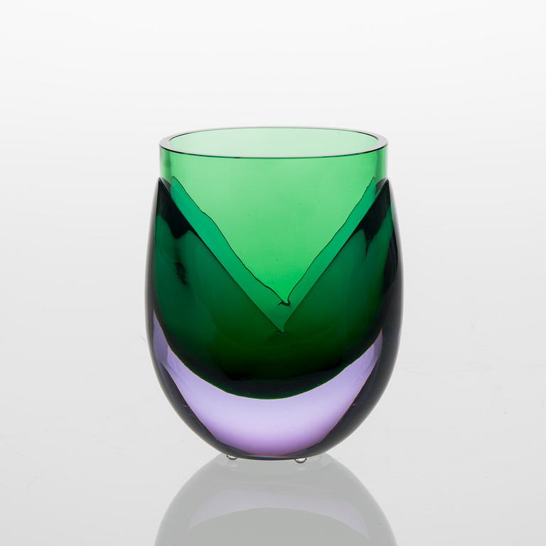 VAS, glas, "Kukka N 518", Heikki Orvola, Nuutajärvi Notsjö, 1970-tal.