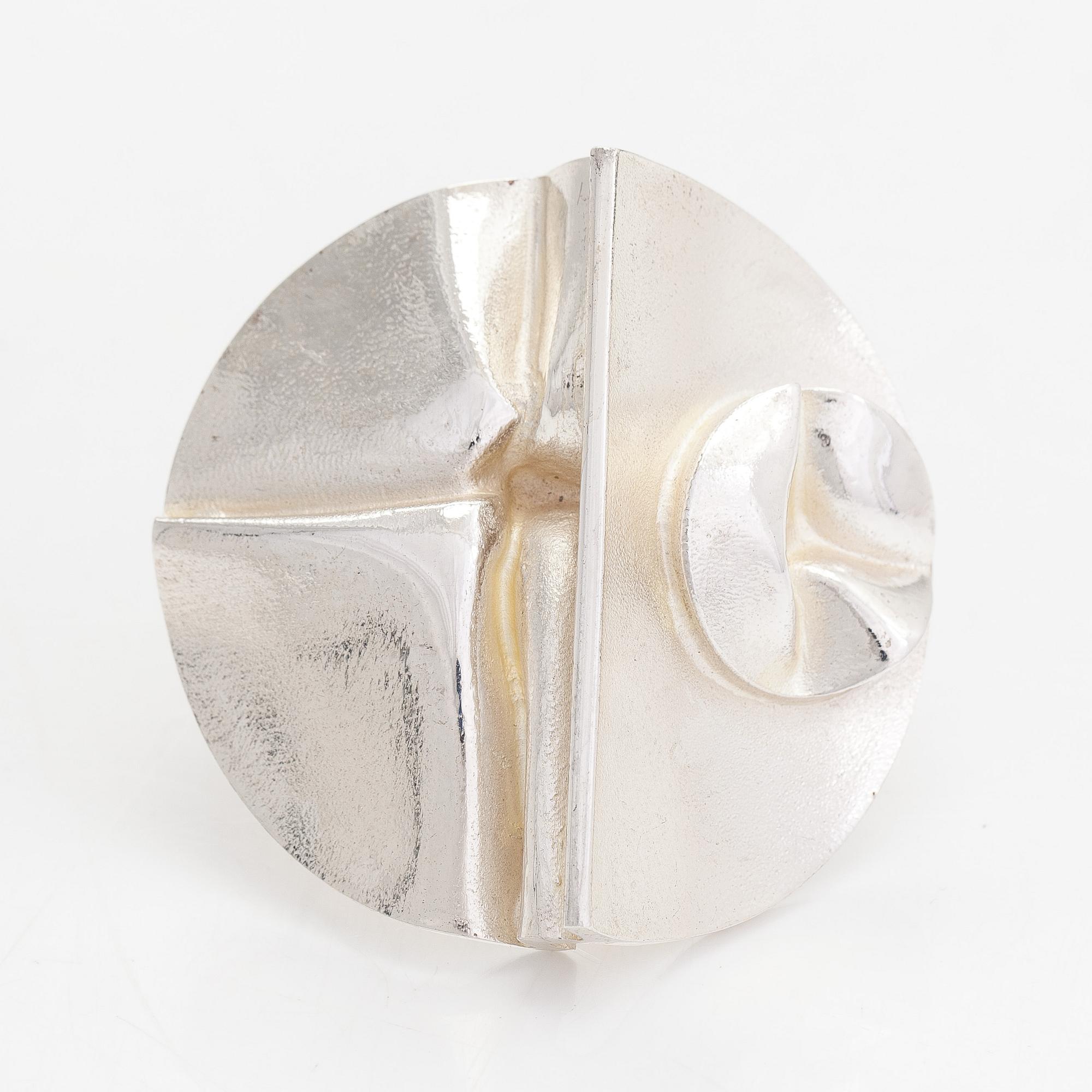 Björn Weckström, a sterling silver brooch 'Vela' for Lapponia 1970.