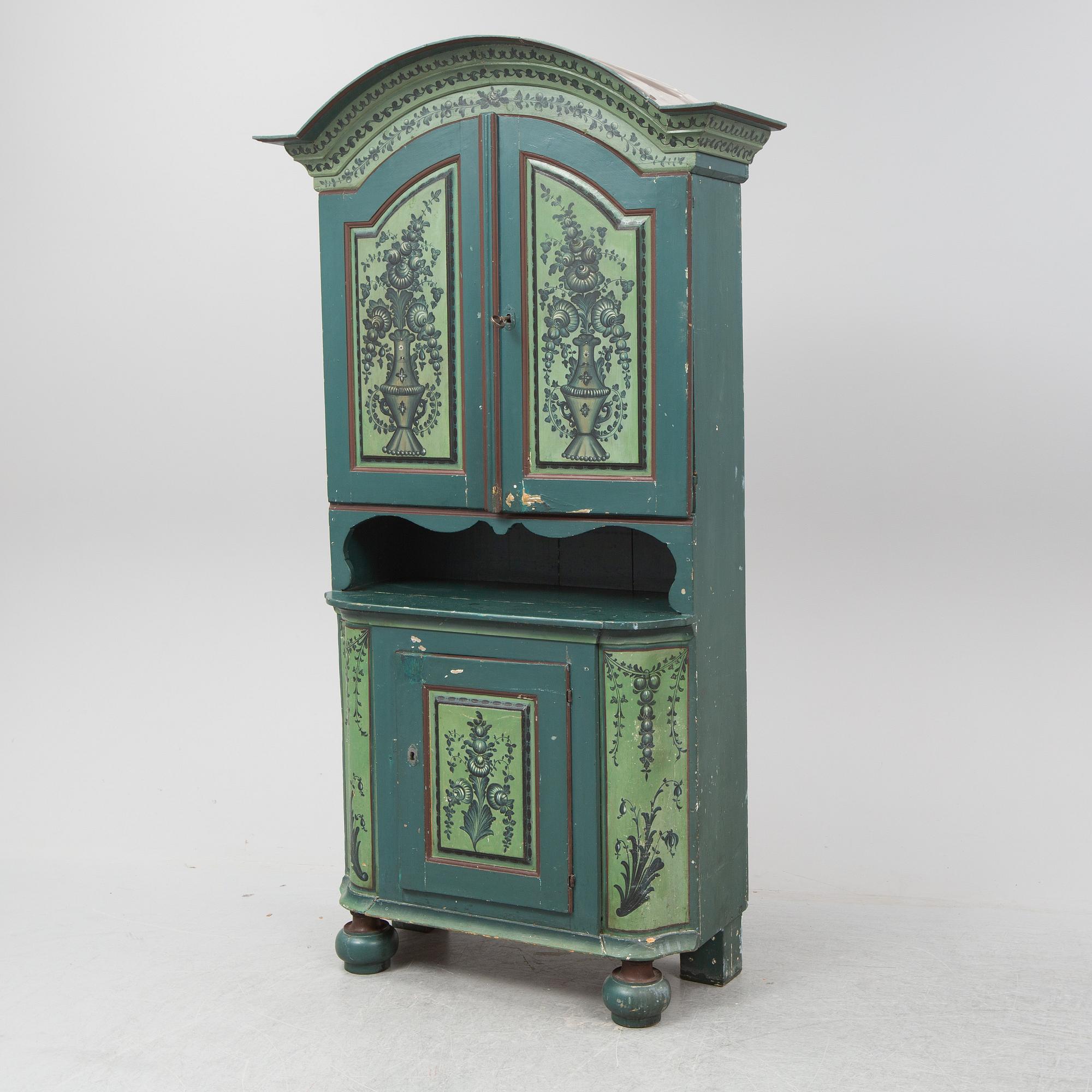 A 19th Century painted cabinet.c.