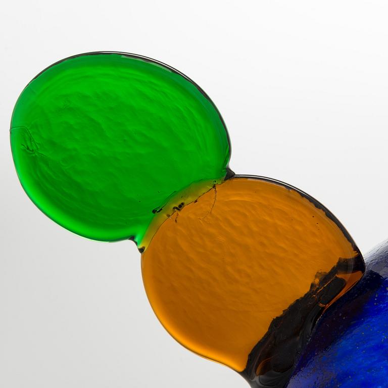 Oiva Toikka, Glass bird, "Kiikkuri" signed Oiva Toikka Nuutajärvi Notsjö.