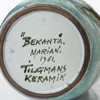 Marian Zawadzki, vas, lergods, "Bekanta", Tilgmans Keramik 1961.