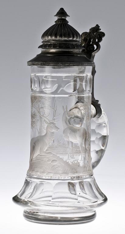 PARTI GLAS, 4 delar, bla Böhmen, 1800-1900-tal.