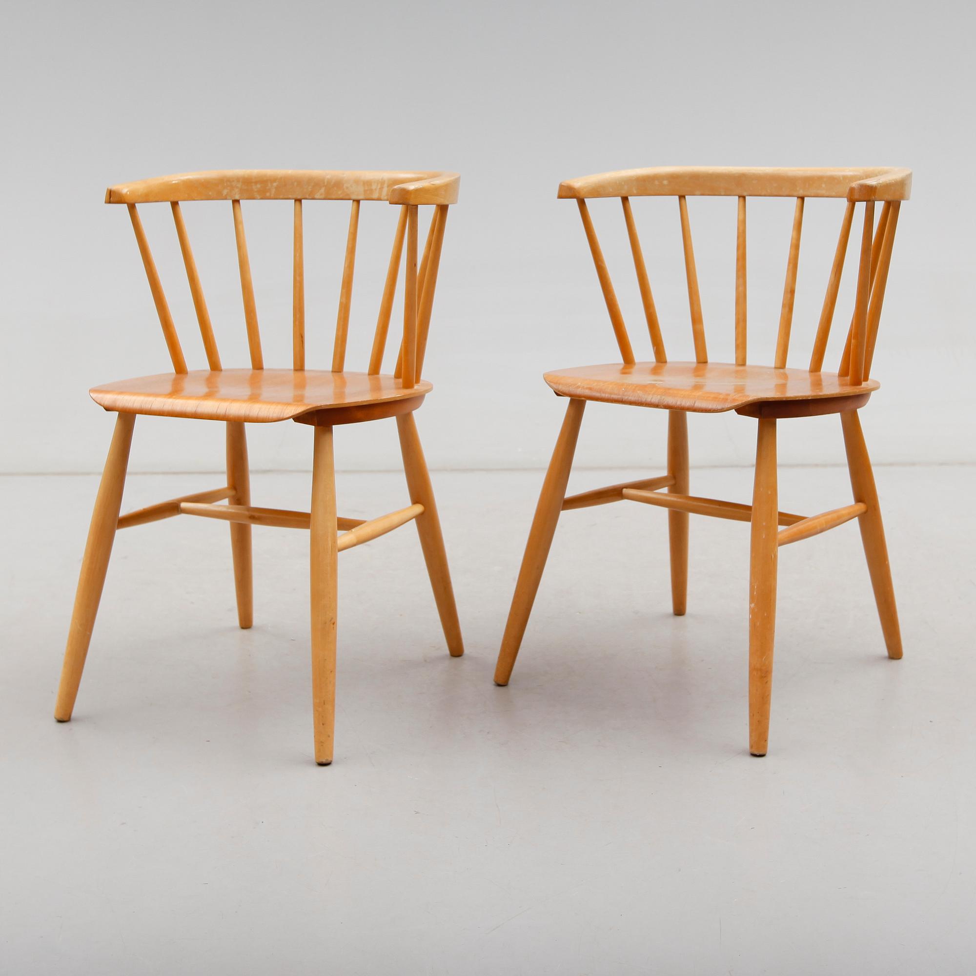 KARMSTOLAR, 1 par, sannolikt Nesto, Nässjö Stolsfabrik, 1900-talets andra hälft.