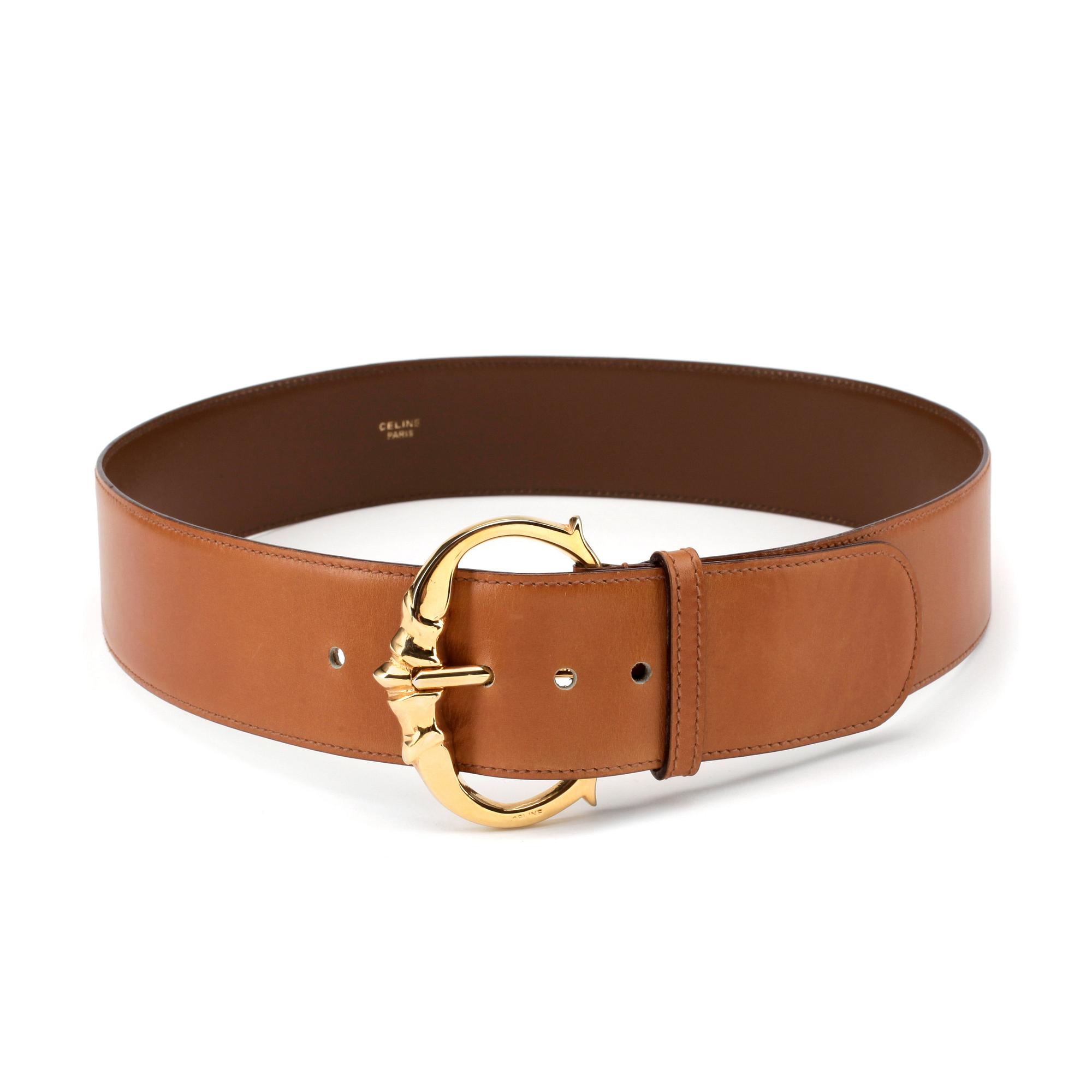 CÉLINE, a brandy coloured leather belt.