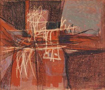 CO Hultén, mixed media on paper, signed and dated -56.