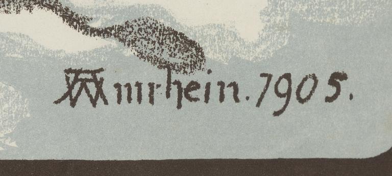 Wilhelm Amrhein, litografisk affisch, Polygraphisches Institut, Zürich, Schweiz, 1905.