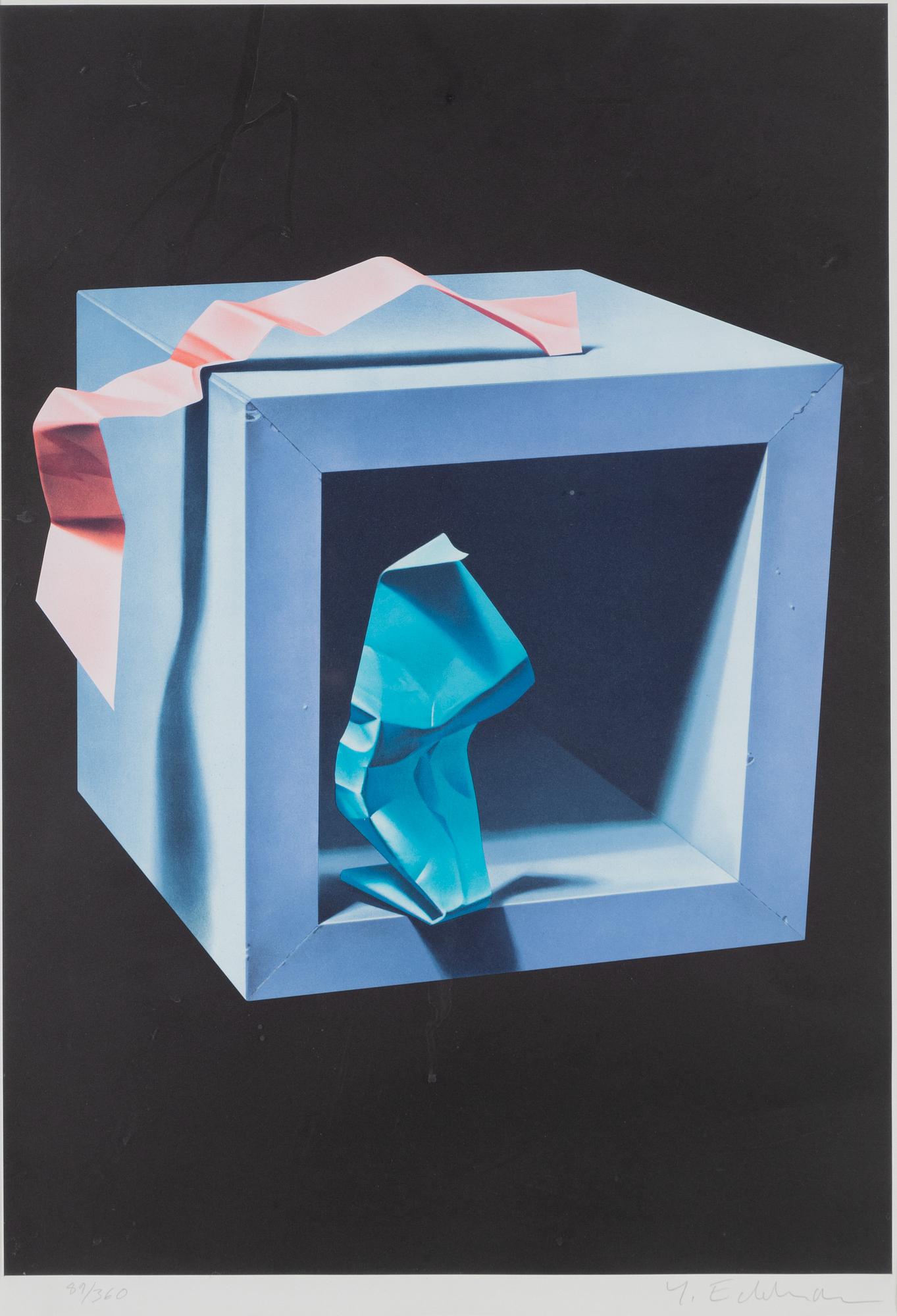 Yrjö Edelmann, färglitografi, 1996, signerad 89/360.