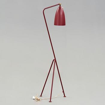 Greta Magnusson Grossman, A Greta Magnusson Grossman 'G-33' (Grasshopper) red lacquered floor light by Bergbom's, Sweden 1950's.