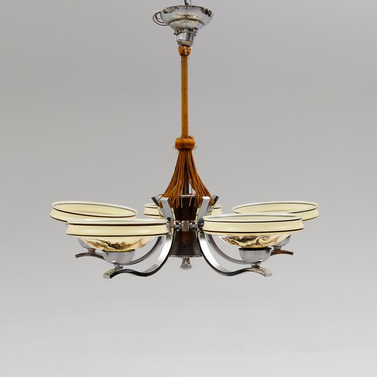 TAKLAMPA, art déco, 1900-talets första hälft. Höjd ca 59 cm.