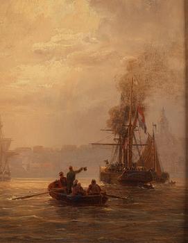 Johan Christian Berger, Skruflinieskeppet Stockholm vid Skeppsholmen, Stockholm.