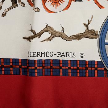 Hermès, two silk scarves.