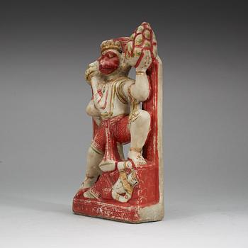 An alabaster sculpture of Hanuman, India, 19th Century.