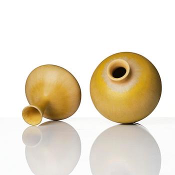 Berndt Friberg, a set of four stoneware vases and two bowls, Gustavsberg Studio 1962-74.