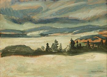 Helmer Osslund, Vinterbild med blåa moln.