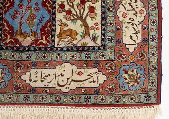 A figural Tabriz, c. 193 x 144 cm.