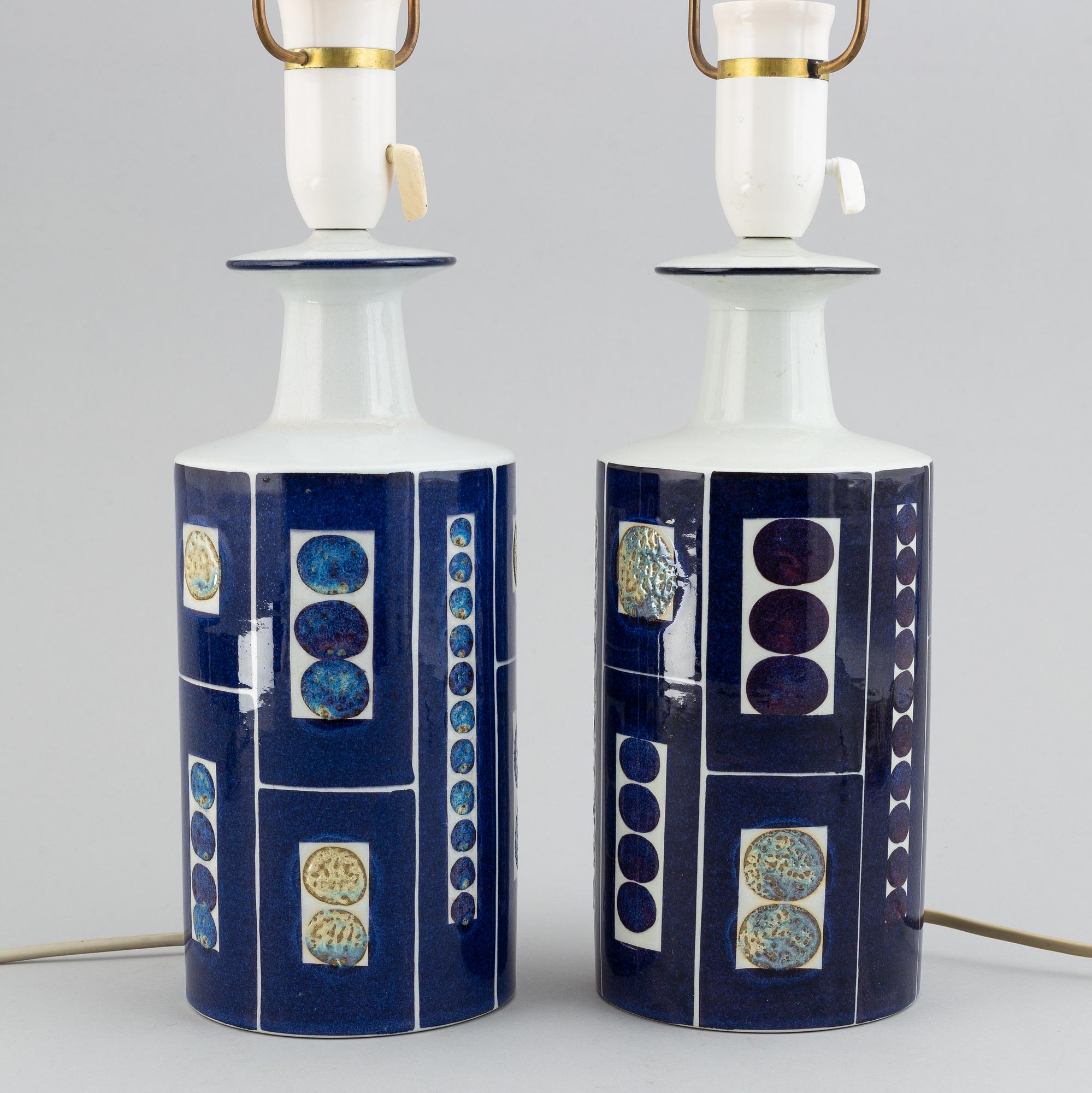 A pair of table lamps from Fog & Morup, Royal Copenhagen, second half of the 20th-century.