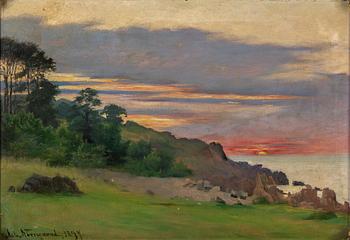 ASTA NØRREGAARD, oil on canvas/paer-panel, signed and dated 1894.