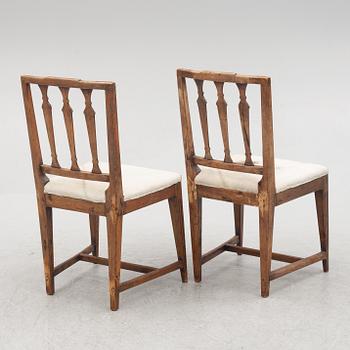 Six late Gustavian chairs, early 18th century.