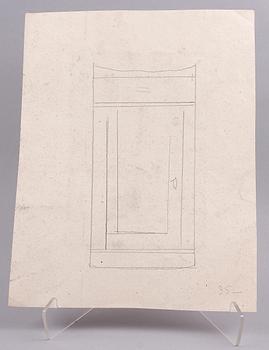 PARTI TECKNINGAR och GRAFIK 6 delar. Bla 2 teckningar av Gunnar Hallström. 1800/1900-tal.