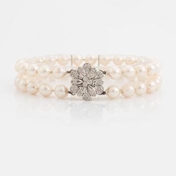 Cultured pearl bracelet.