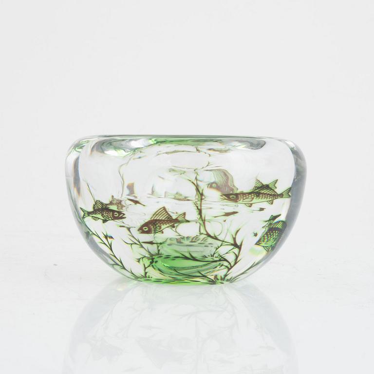 Edward Hald, skål, glas, "Fiskgraal", Orrefors.