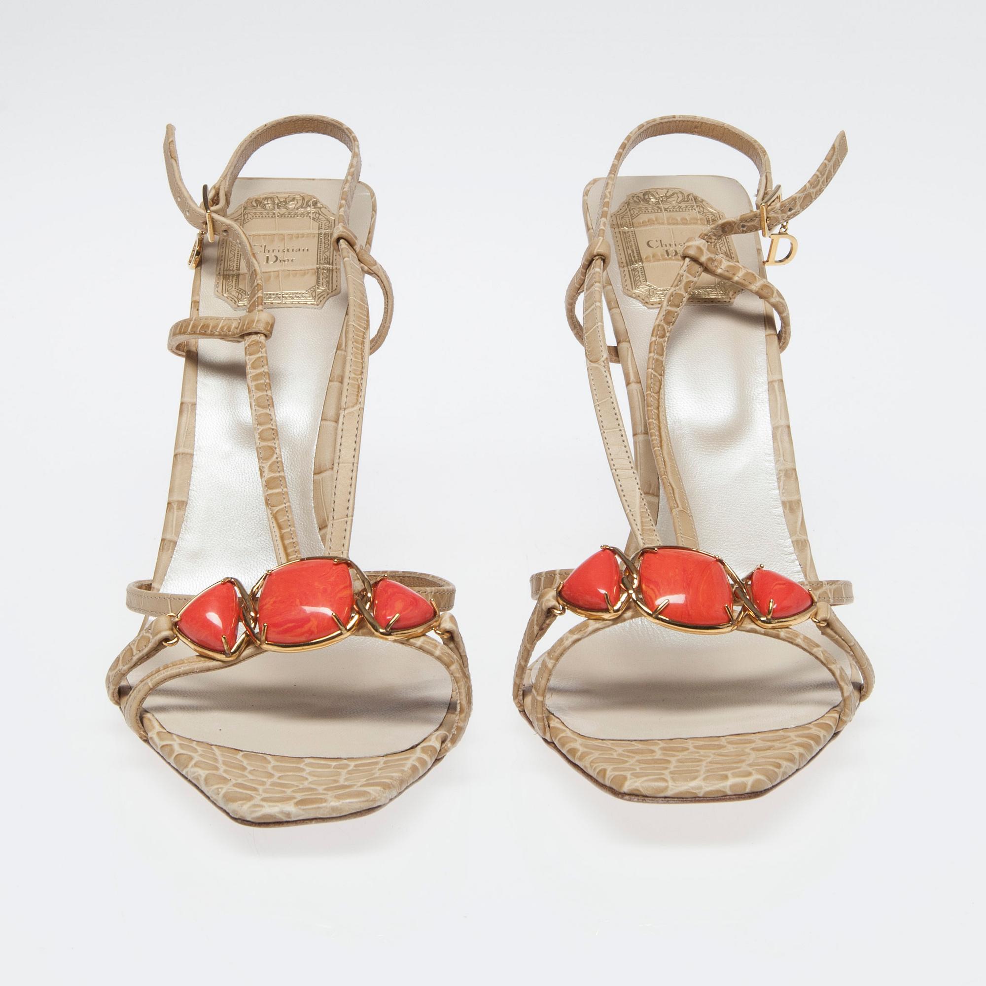 CHRISTIAN DIOR, sandaletter, "Piedra", storlek 42.