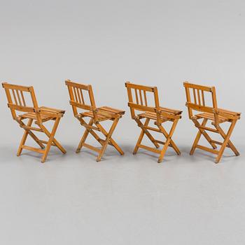 A set of four child chairs by Brevetti Reguitti, Italy, 1950s.